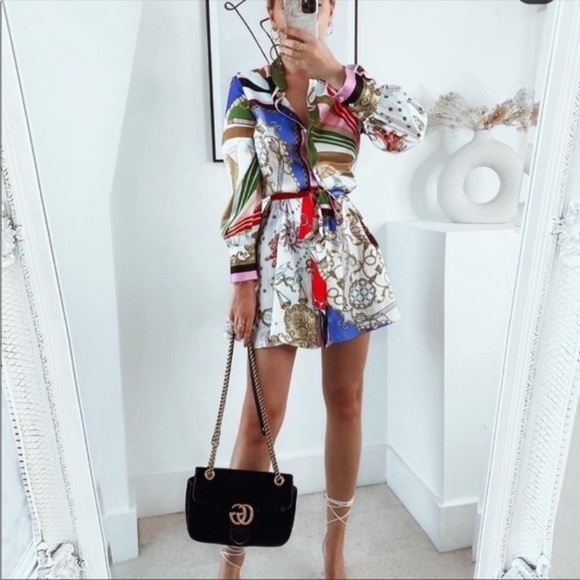 EUC Zara Gorgeous Print Tie Waist Dress - Picture 7 of 7